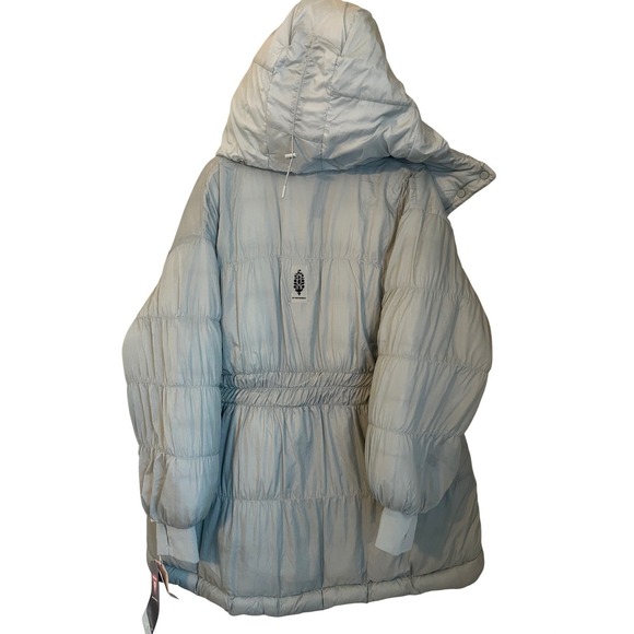 Free People Movement Like A Dream Long Reversible Puffer Coat Smoked Sage XL - Picture 3 of 16